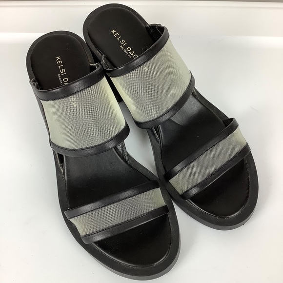 Kelsi Dagger London Lee Block Heel Sheer Mesh Strap Slip-On Sandal - Picture 8 of 10